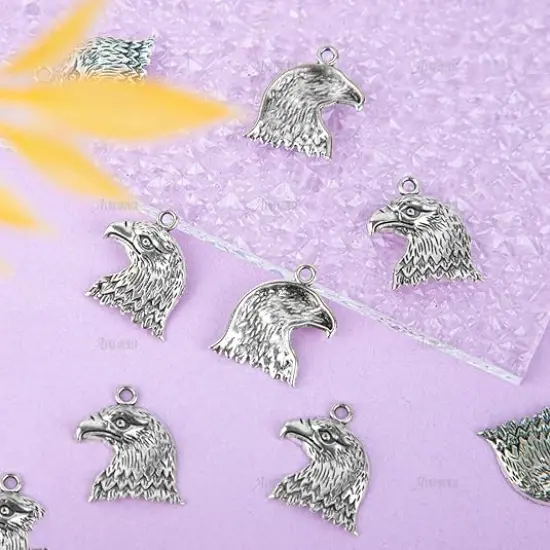50 Pack Eagle Head Charms Bird Pendants for Jewelry Making {4}