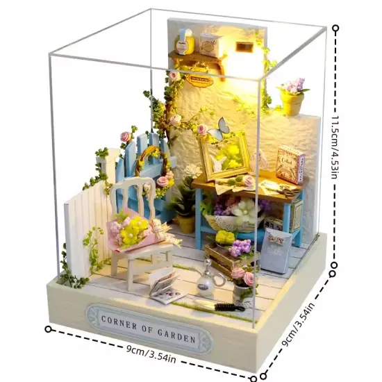 Corner of Garden Dollhouse Kit - Miniature Wizardi Roombox Kit {2}