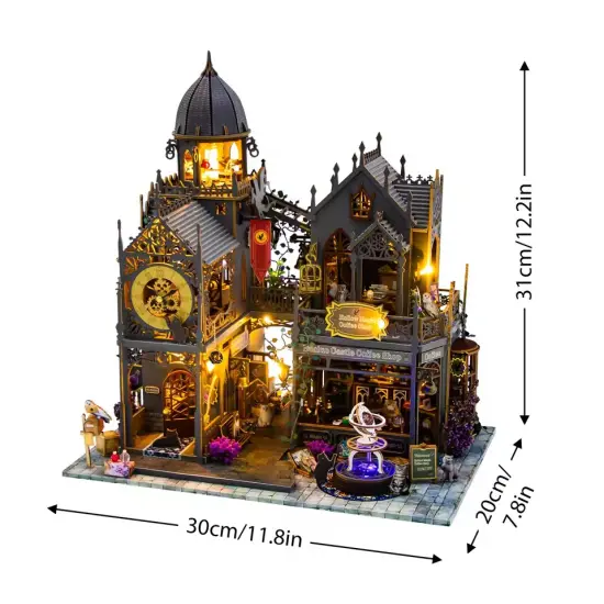 Magic Castle Dollhouse Kit - Miniature Wizardi Roombox Kit {2}
