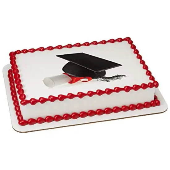 Graduation Hat Edible Cake or Cupcake Topper fits 1/4 sheet cake or larger {1}