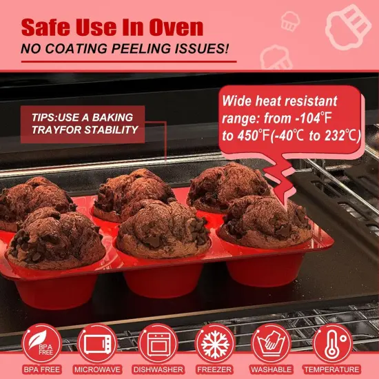 6 Cups Jumbo Muffin Pan-Silicone Texas Muffin Pan {4}