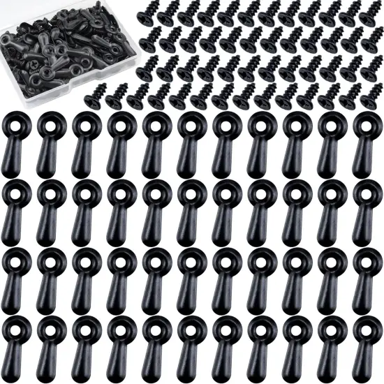 Picture Frame Turn Button Fasteners Set - 100 Pieces Picture Frame Hardware Backing Clips Photo Frame Hardware Clips with 100 Pieces Screws for Craft, Hanging Pictures, Photos {2}