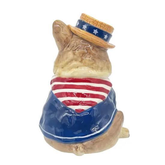 Blue Sky Clayworks Patriotic 4th of July I Love Parade Bulldog 10" Large Dog Figurine {3}