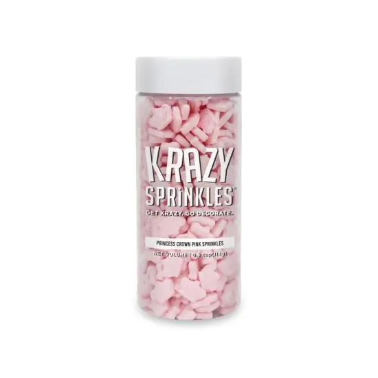 Krazy Sprinkles - Pink Princess Crowns (1/2 Cup, 1x Jar) for Cakes, Ice Cream & Cookies {3}