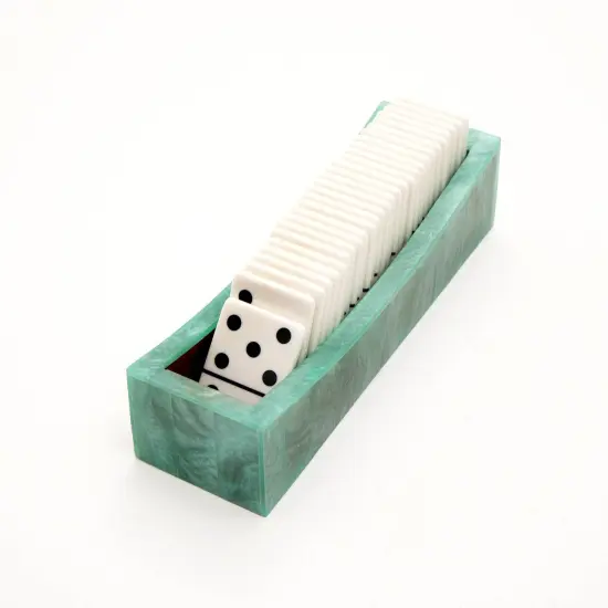 Dominos Game Set With Tray -Set of 28 Chips White {2}