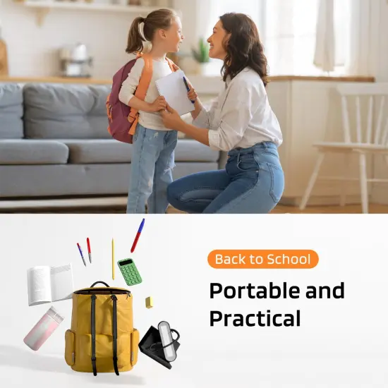 Black LED Desk Lamp for Home Office Bedroom, Battery Operated Table Light for Computer Desktop, Small, Cute, Dimmable, Rechargeable, Flexible Gooseneck, Pen Holder, Phone Mount, Touch Control {5}