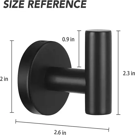 4 Pack Matte Black Stainless Steel Coat Robe Hat Clothes Hook Modern Wall Holder {5}