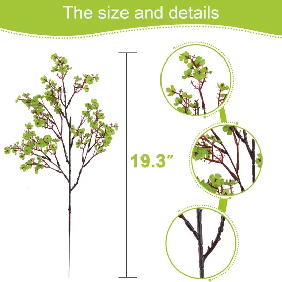 10 Pcs Babys Breath Green Flowers Artificial Gypsophila Flowers St. Patrick's Day Fake Silk Flowers for Home Decor Spring Floral Arrangement Table Centerpieces {2}