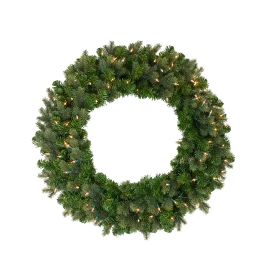 Northlight Pre-Lit Savannah Spruce Artificial Christmas Wreath - 36-Inch, Clear Lights Green {1}