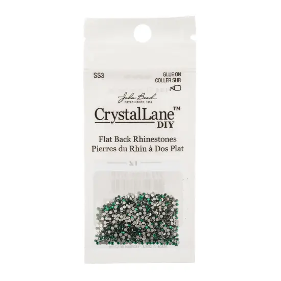 Crystal Lane DIY SS3 Glass Flatback Rhinestones, 1440pcs Emerald {3}