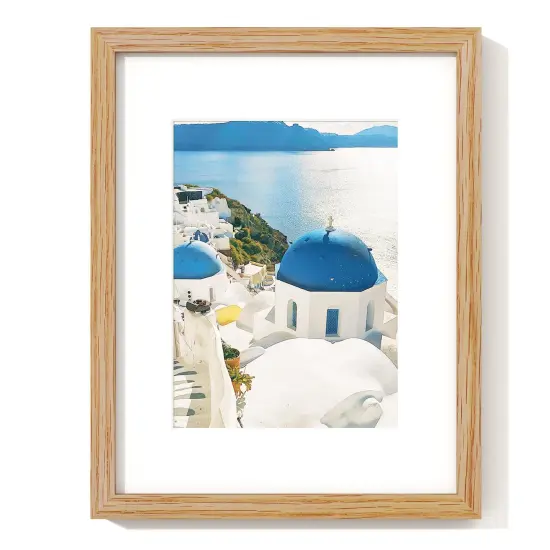 Diploma Frame For 8.5x11 Certificate Document | Solid Oak Wood 8.5 By 11 Picture With Mat For 6x8 | 8 1/2 x 11 Certificate Frame | Plexiglass And Hanging Hardware Included | Natural {2}