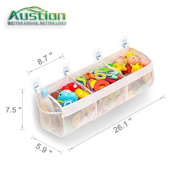 Original 3 Compartment Horizontal Large Openings Bath Toy Organizer for Tub, Capacity Upgrade Bath Toy Storage and Holder, Bathtub Toy Holder for Easy Access and Sorting of Toys. {5}