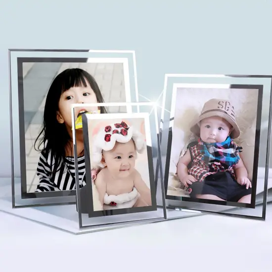 4x6 Glass Frame Small Photo High Transparency Vertical and Horizontal Style for Desk Shelf and Office Table Family Gallery and Wedding or Holiday Decoration {4}