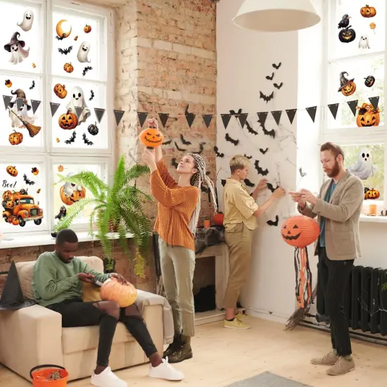 8 Sheet Halloween Window Clings Decals,Halloween Window Cling Sticker {4}