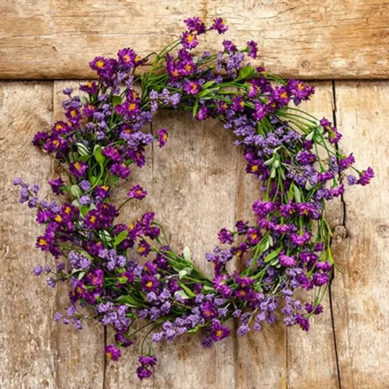 Purple Floral Wreath with Astilbe Buds for Spring Home Decor {2}