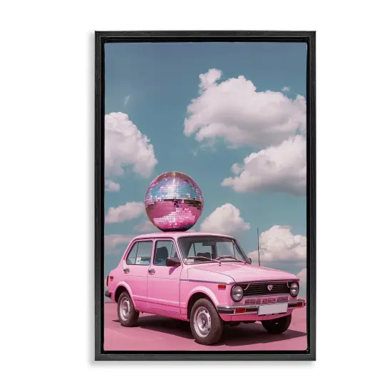 Stupell Industries Disco Ball Car & Clouds Floating Frame Design by LSR Design Studio {7}