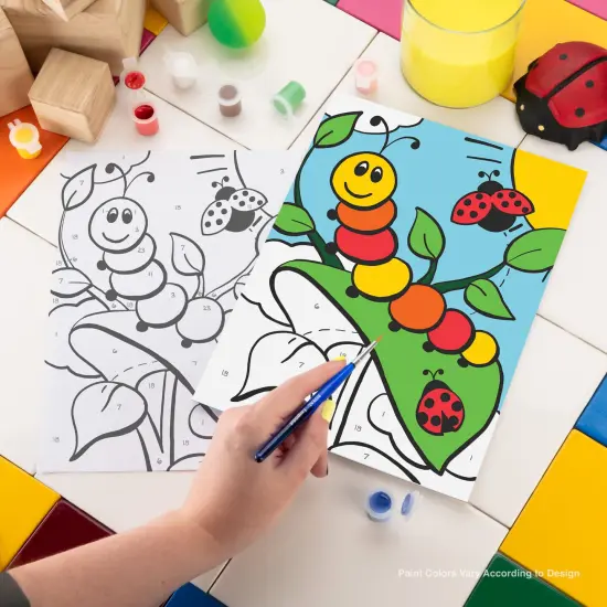 MFP23 | Painting by numbers&trade; Children's 10pc 8.75" x 11.75" Caterpillar & Ladybug Painting Project {2}