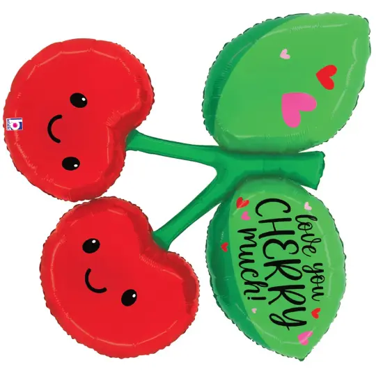 Betallic&reg; 37 Inch Love You Cherry Much Cherries Foil Mylar Balloon {4}