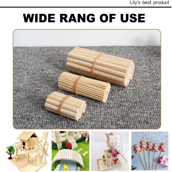 10PCS Dowel Rods Wood Sticks Wooden Dowel Rods - 3/8 x 17.5 Inch Bamboo Sticks - for Crafts,Hardwood Dowel Rod Assortment,Wooden Rod Sticks Doweling Rods, DIYers. {4}
