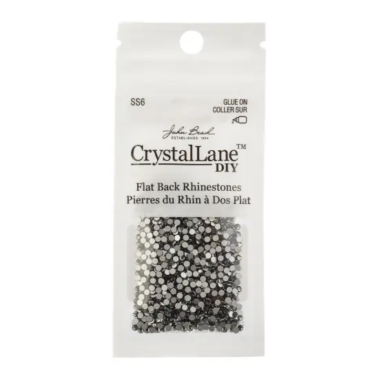 Crystal Lane DIY SS6 Glass Flatback Rhinestones, 1440pcs Black Diamond {3}