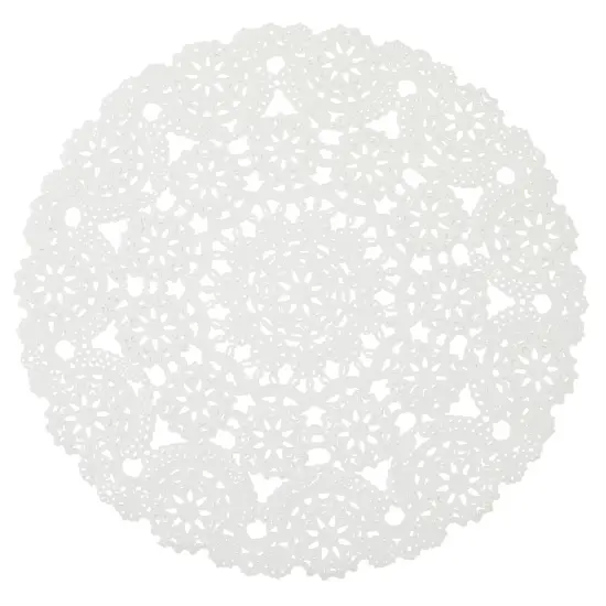 200 White Lace Paper Doilies, 12 Inch Round Medallion Disposable Wedding Placemats, Bulk {7}
