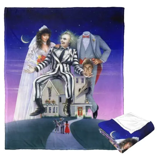 Warner Brothers Beetlejuice Silk Touch Throw Blanket Vintage Beetlejuice {2}