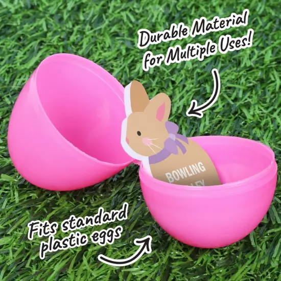 Big Dot of Happiness Spring Easter Egg Hunt Token Stuffers, 24 Count Bunny Shape Egg Filler Tokens with Fun Rewards for Kids, Reusable Easter Activity, Egg Hunt Supplies {4}