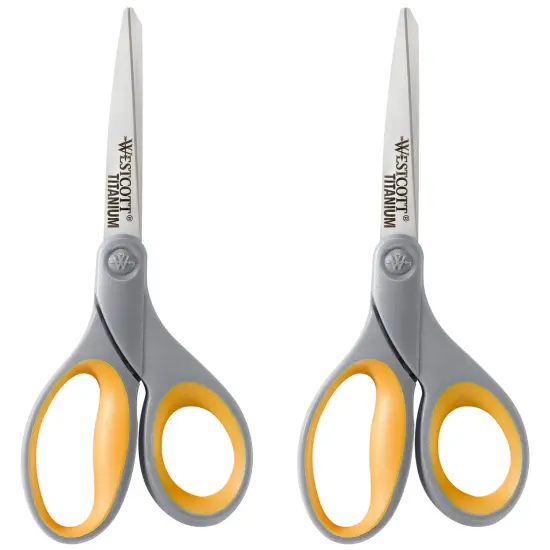 Westcott Titanium Bonded Straight Scissors, 8 Inches, Pack of 2 {1}