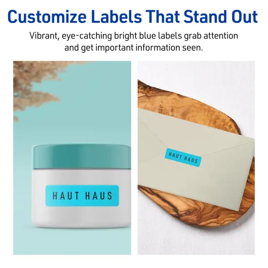 Avery Bright Blue Paper Labels, 2/3" x 1-3/4" Rectangle {3}