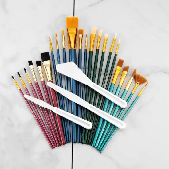 RSET-9259 | All Media 25pc Combo Variety Artist Brush Set {4}