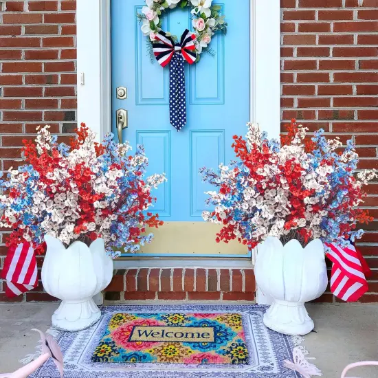 4th of July Artificial Flowers Fake Patriotic Babys Breath Flowers for Independence Day {4}