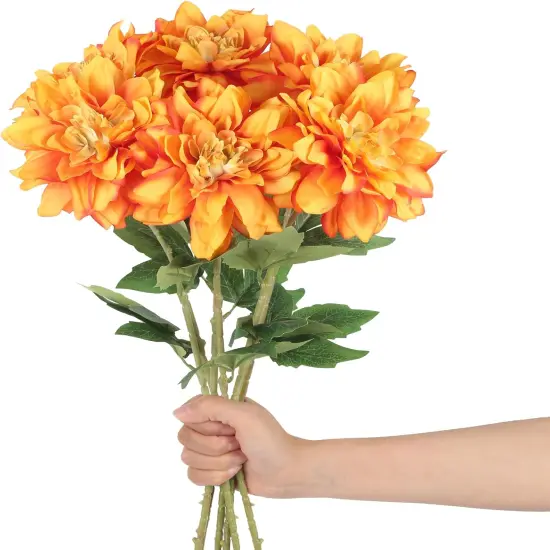 Orange Faux Silk Flowers (Orange) {1}