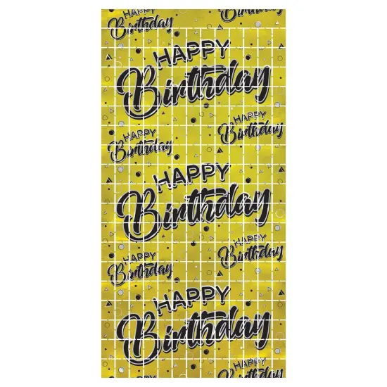 6 Pack Bulk Happy Birthday Party Metallic Square Curtain {1}