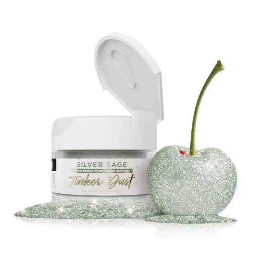 Bakell - Silver Sage Tinker Dust Edible Glitter (5g, 1x Jar) for Food, Desserts, and Beverages! {1}