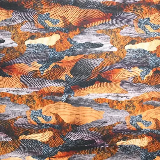 Camo Brown Printed Spandex Fabric {2}