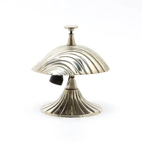 Decorative Aluminum Desk Bell in Silver Color - 4" Dia {3}