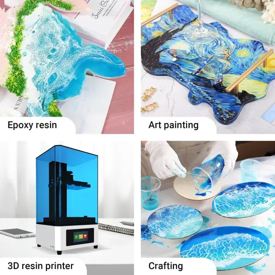 LET'S RESIN Leveling Table for Resin, 16''x 12'' Acrylic Adjustable Resin Leveling Table with Silicone Mat, Multipurpose No Installation Required Self Leveling Board for Resin Molds, Waves, Epoxy {5}