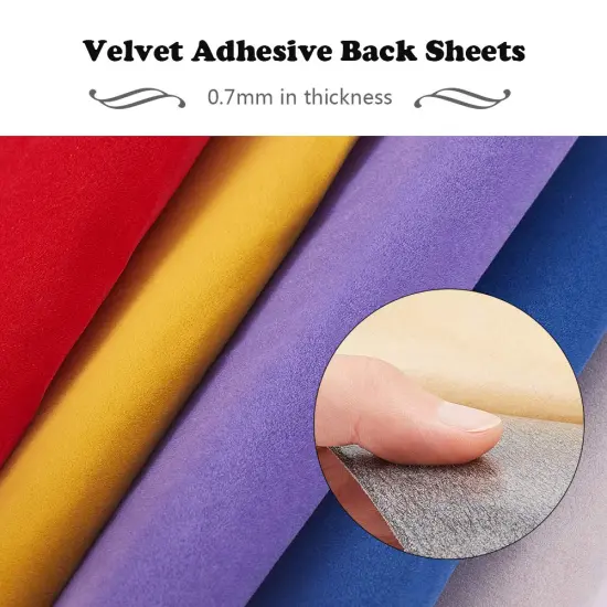 19 Colors 8.3x11.8 Velvet Fabric Sticky Back Adhesive Back Sheets A4 Self-Adhesive Velvet Fabric Sheet for Halloween Christmas Decor Art and Craft Making {5}