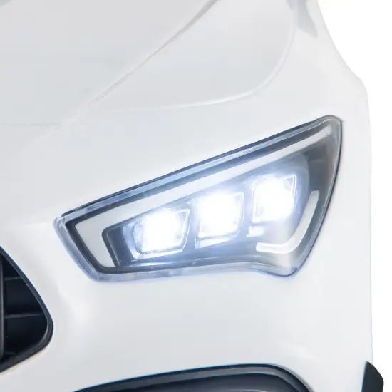 12V Mercedes-Benz AMG CLA 45 Kids Ride-On Car with Remote Control & LED Lights White {5}