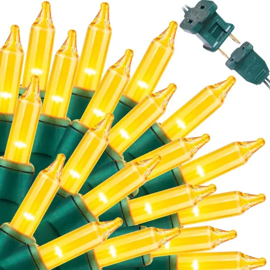 Super-Bright Extendable Yellow Christmas Lights Decoration 150Lights 31.9ft UL Certified Mini Bulb String Light Set for Outdoor Christmas Tree Garden Holiday Party Patio Wedding Garland Decor {1}
