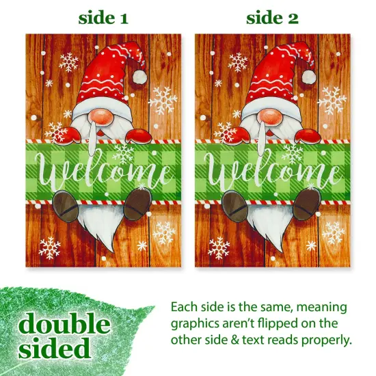 G128 Christmas Welcome Gnome Garden Flag 12x18 In Double Sided Christmas Yard Garden Lawn Decoration {3}