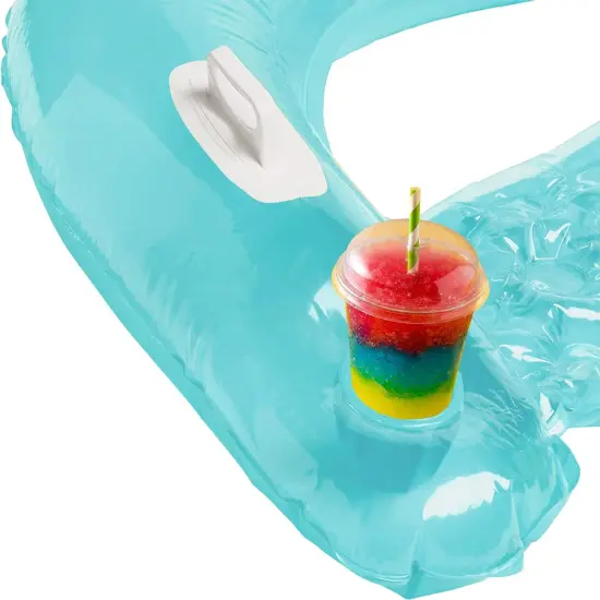 4E&rsquo;s Novelty 2 Pack Inflatable Pool Chair Float - Pool Floats for Adults with Drink & Phone Holder Heavy Duty Lounger Floating Recliner Water Lake Beach Tanning Float {3}