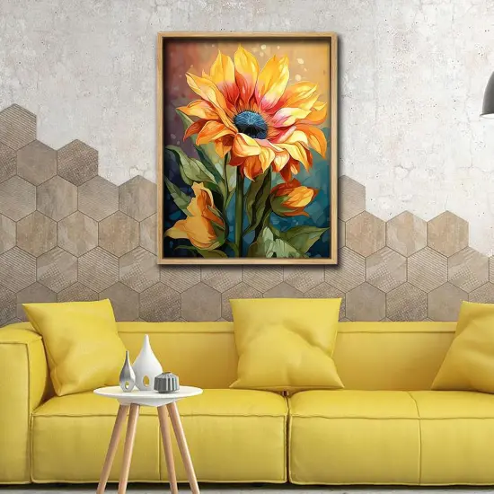 Paint by Numbers Sunflower for Adults Beginners with Frame,Sunflower Acrylic Adult Paint by Number Kits on Canvas,Abstract Landscape Digital Oil Number Painting Kits for Home Decor {3}