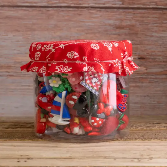 Dress It Up Button Shop Color Jars in Red 80 Piece Assortment {1}