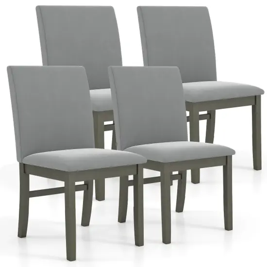 Costway Upholstered Dining Chairs Set of 2/4 with Rubber Wood Legs Padded Seat & High Back {1}