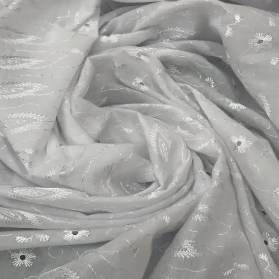 1 Yard White Medium Eyelet Fabric with Double Border and Soft, Medium Weight Texture 41/42 Inches Wide {2}