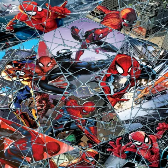 Licensed Marvel Prints Marvel Spiderman Web Mosaic Cotton Fabric by the Yard {1}