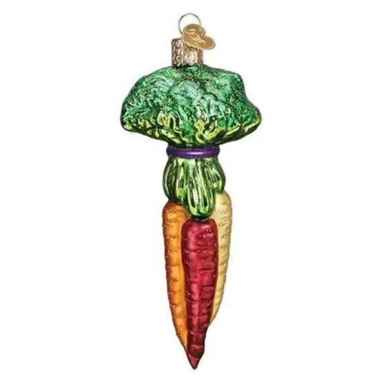 Old World Christmas 4.75 In Rainbow Carrots Christmas Tree Ornament , Ornament Veggie Multicolored {1}