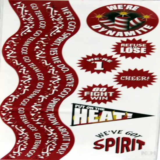 Scrapbook Times Vintage Team Pride - Crimson Cheerleading Stickers {1}