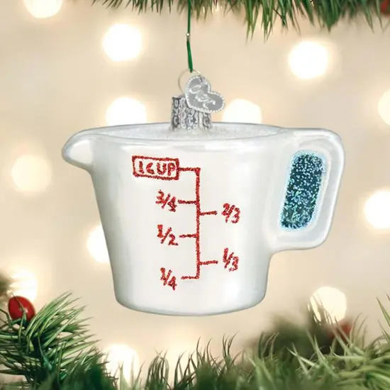 Old World Christmas 2.5 Inch Measuring Cup Tree Ornament , Ingredients White {3}